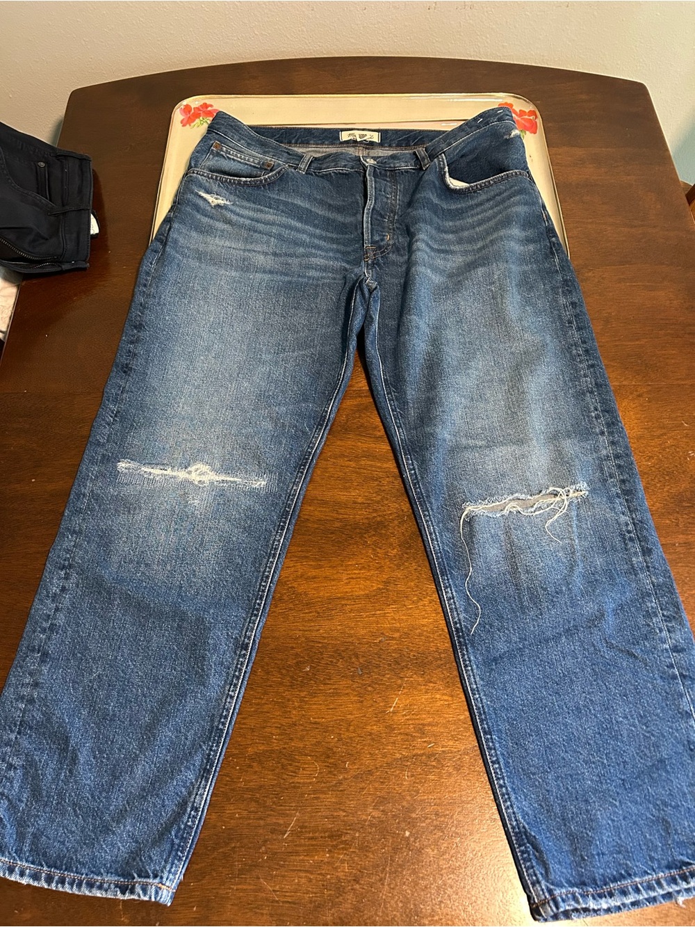 Madewell The Dean Easy Straight Crop Jeans - Blue